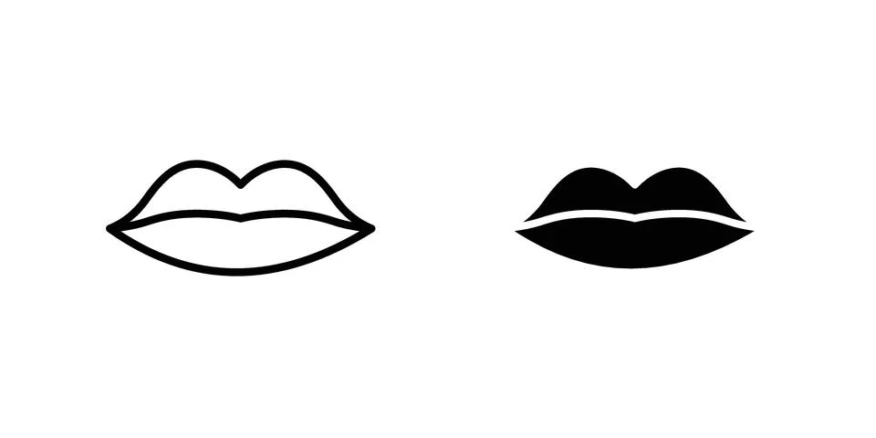 Lips icon for design projects and web UI Stock Illustration