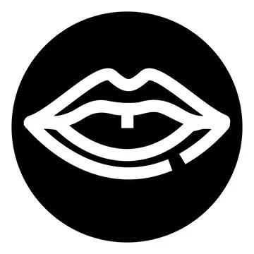 Lips icon with gap tooth talking and speaking Stock Illustration
