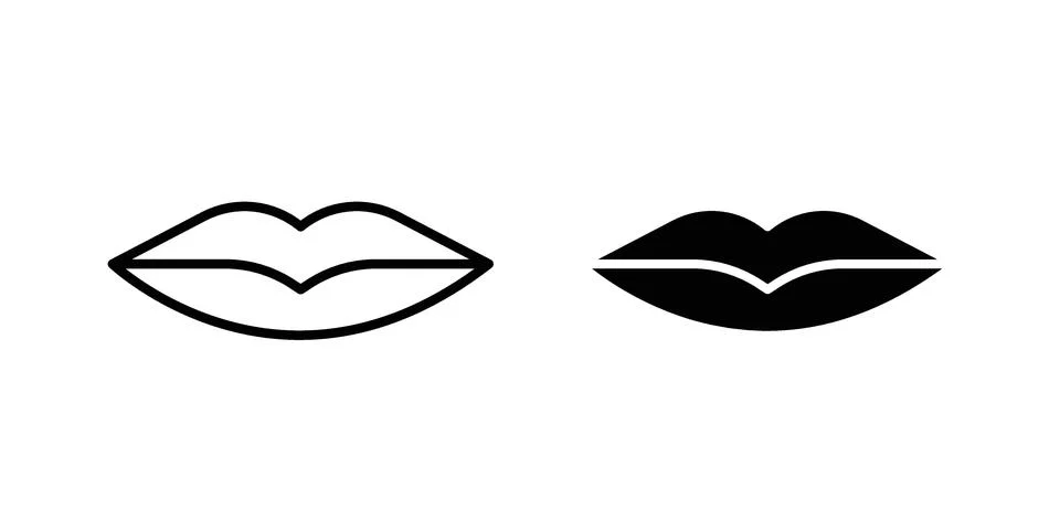 Lips icon illustration vector, icon set for apps Stockillustratie