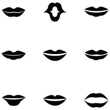Lips icon set Illustrazione stock
