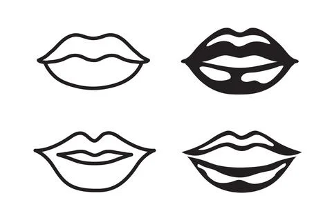 Lips icon set Stock Illustration