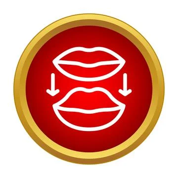 Lips icon showing plastic surgery reduction treatment Stock Illustration