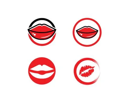 Lips icon vector template design Stock Illustration