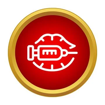 Lips injection procedure receiving beauty treatment icon Stock Illustration