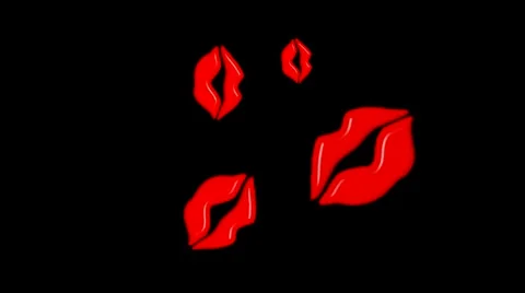 Lips Kisses 3D Animation Stock Footage