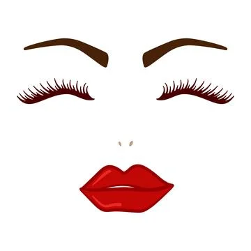 Lips Lashes Brows Vector イラスト素材