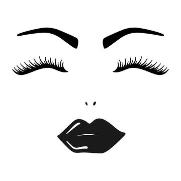 Lips Lashes Brows Vector イラスト素材