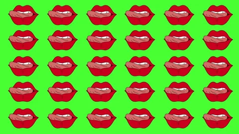 Lips Lick Backgrounds Animation Full HD 25 fps Stock Footage 123483917