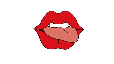 Lips Lick Looping Animation Full HD 25 fps Stock Footage 123483068