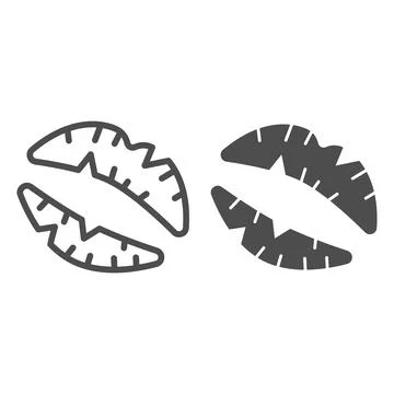 Lips line and solid icon, passion concept, Kiss sign on white background, Lips Stock Illustration