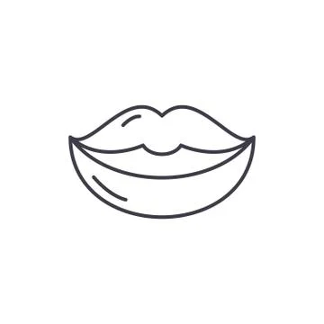 Lips line icon concept. Lips vector linear illustration, symbol, sign Stock Illustration