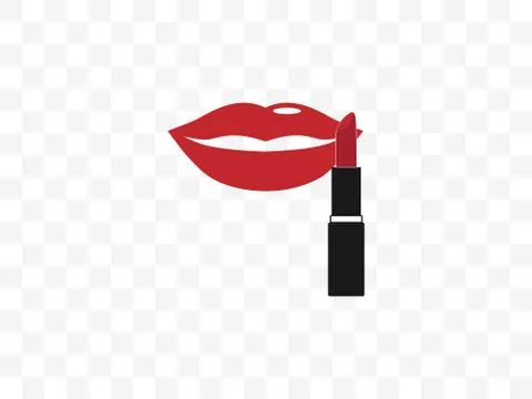 Lips, lipstick, makeup icon. Vector illustration, flat design. Stock Illustration