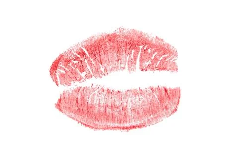 Lips with lipstick mark Stock Photos