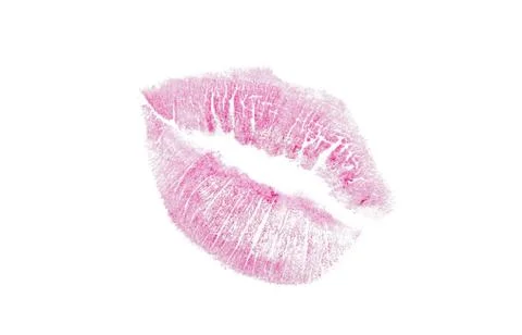 Lips with lipstick mark Stock Photos