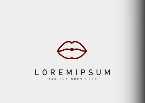 Lips logo design. Vector illustration of Minimalist lips icon design. Modern  스톡 일러스트