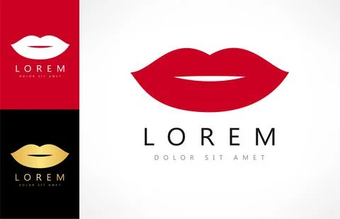 Lips logo vector. Kiss design. Stock Illustration