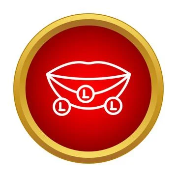 Lips with lower labret body piercing jewelry icon Stock Illustration