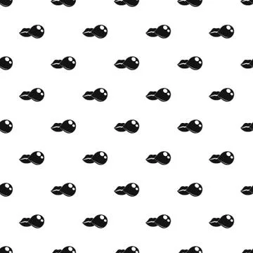 Lips make gum balloon pattern seamless Stock Illustration