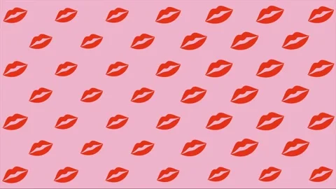 Lips. Motion seamless pattern design. 4k video Stock Footage 152692848