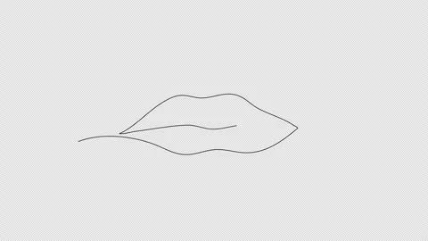 Lips. One line drawing animation. Video clip with alpha channel. Stock Footage 278185093
