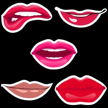 Lips patch collection. Stock Illustration