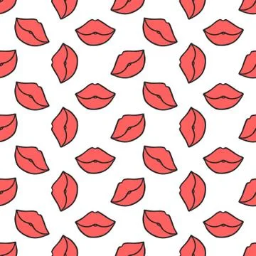 Lips pattern Stock Illustration