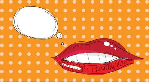 Lips pop art Stock Illustration
