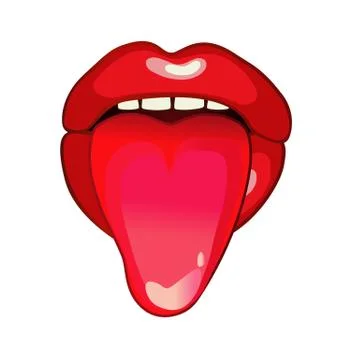 Lips with red teeth. Wall stickers Stock Illustration