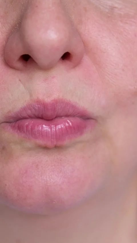 Lips scream no pretty young woman shouting aggressively, looking very angry Stock Footage 287125942