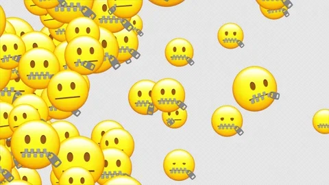 Lips Sealed Animated Emoji Pack with Overlays, Transitions, Backgrounds, Bursts 스톡 동영상 251585579