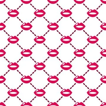 Lips seamless pattern Stock Illustration