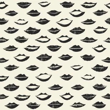 Lips seamless pattern. Stock Illustration
