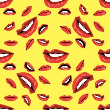 Lips Seamless pattern Stock Illustration