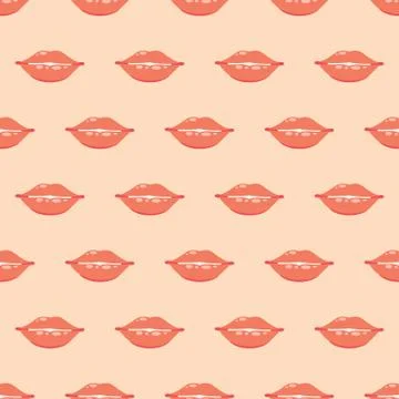 Lips seamless pattern Stock Illustration