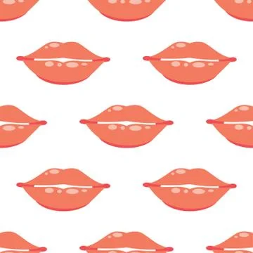 Lips seamless pattern Stock Illustration