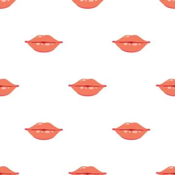 Lips seamless pattern Stock Illustration