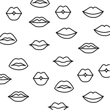 Lips Seamless Pattern , Red Hot Lips Seamless Pattern , Seamless Pattern Stock Illustration