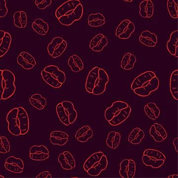 Lips seamless pattern. Red lips on a dark background for the design of paper. Stock Illustration