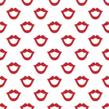 Lips seamless texture bright white red color Stock Illustration