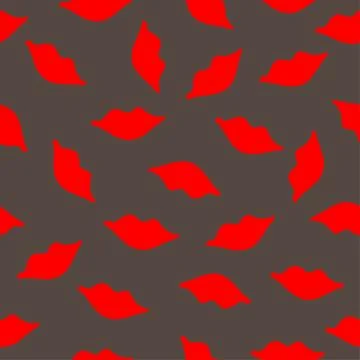 Lips seamless texture red gray colors Stock Illustration