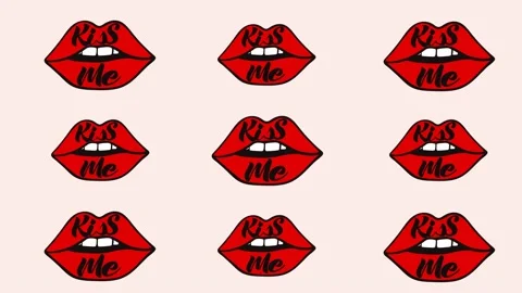 Lips seamless vector pattern Stock Footage 150933871