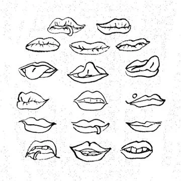 Lips set Stock Illustration