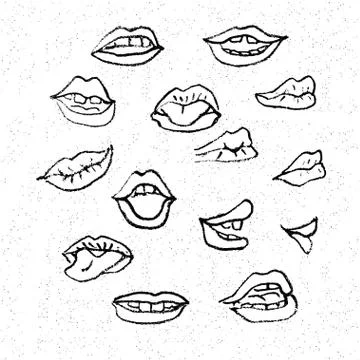 Lips set Stock Illustration