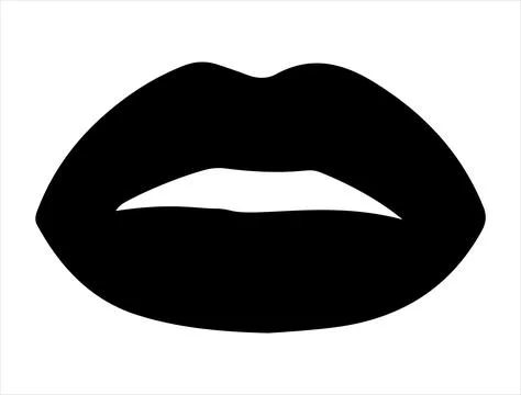 Lips silhouette vector art Illustrazione stock