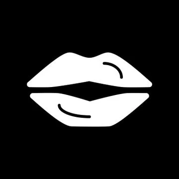 Lips simple vector icon. Black and white illustration of sexy lips. Solid linear Stock Illustration
