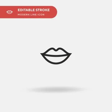 Lips Simple vector icon. Illustration symbol design template for web mobile U Stock Illustration
