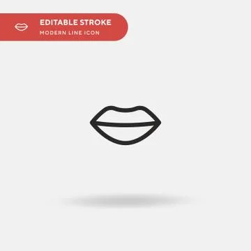 Lips Simple vector icon. Illustration symbol design template for web mobile U Stock Illustration