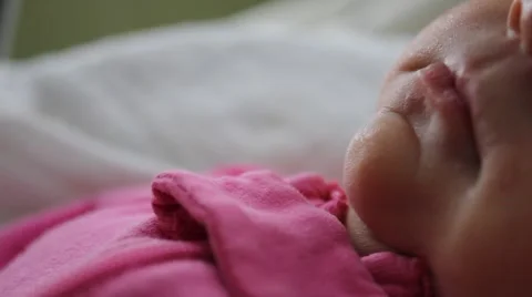 Lips of a sleeping baby, close-up Stock Footage 54283282