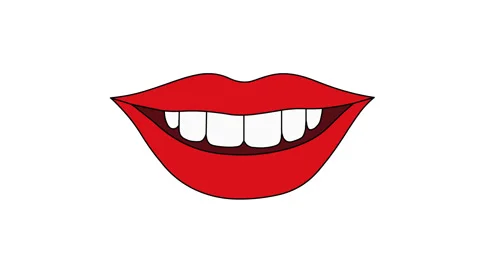 Lips smile animation Full HD 25 fps Stock Footage 122589048