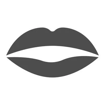 Lips solid icon, passion concept, Kiss sign on white background, Lips icon in Illustrazione stock